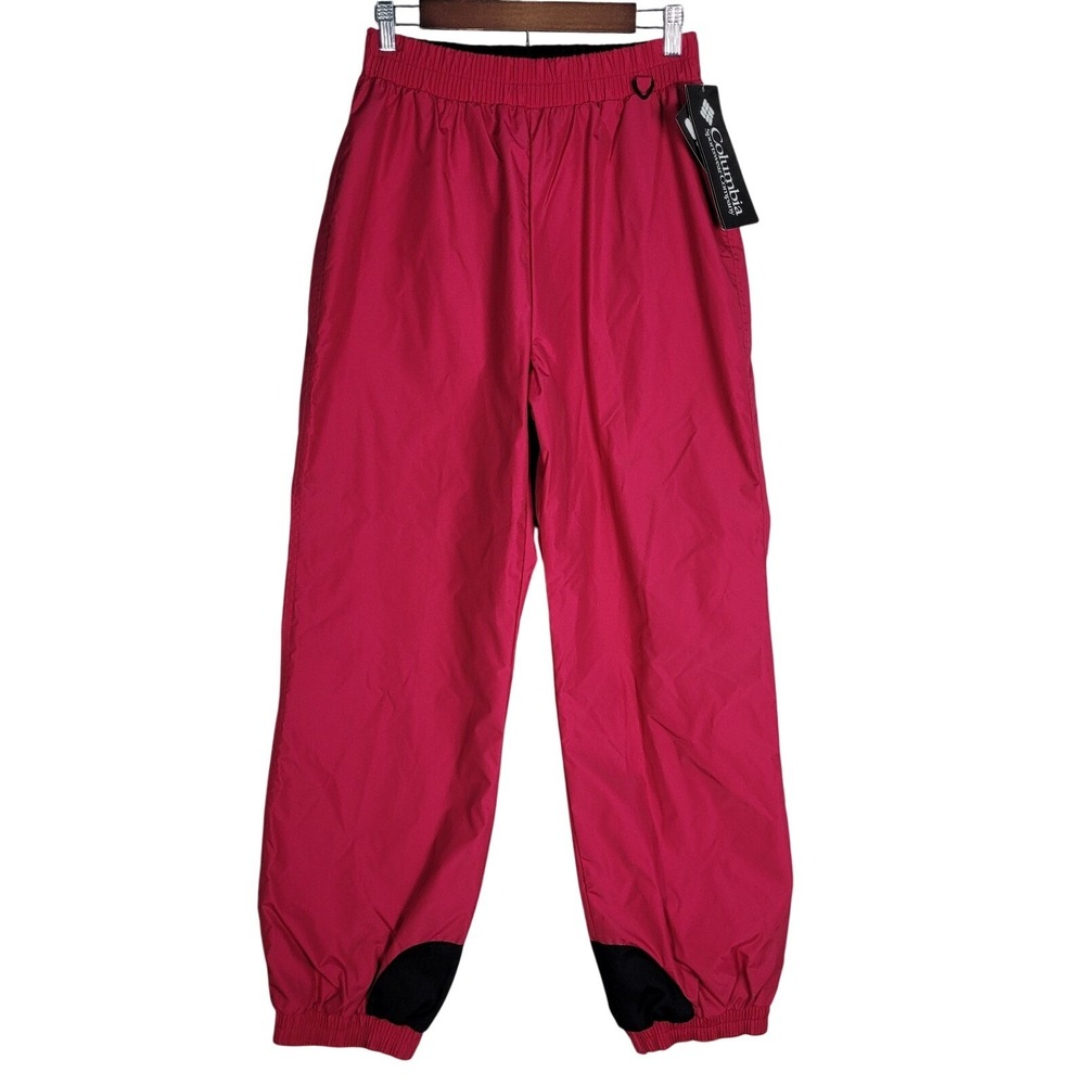 Columbia Ski Pants Women's 30 x 31 Large Red Pomegranate Nylon Powder Stash NEW